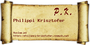 Philippi Krisztofer névjegykártya